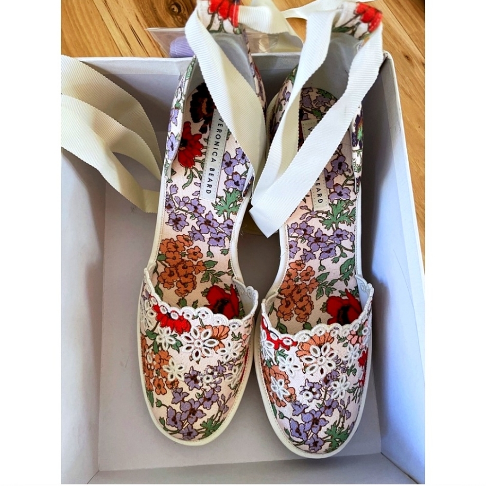 Veronica Beard Liberty Floral Fairycore Platform Lace Up Sandal - Picture 5 of 8